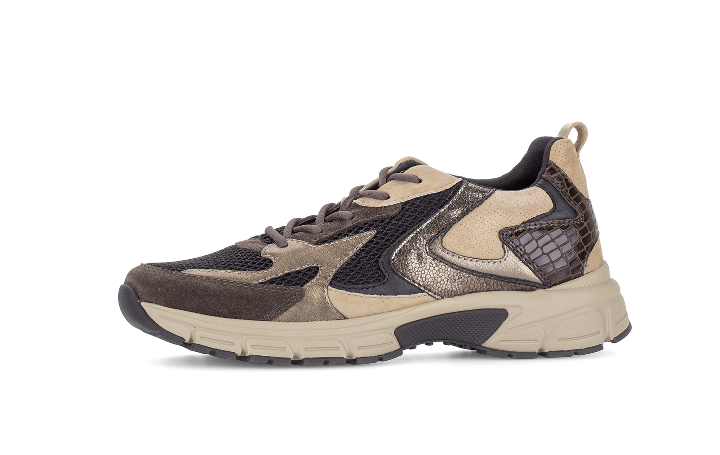 Gabor Comfort 6005.01.007 Black, Brown & Sand Mix G Fit Sneakers