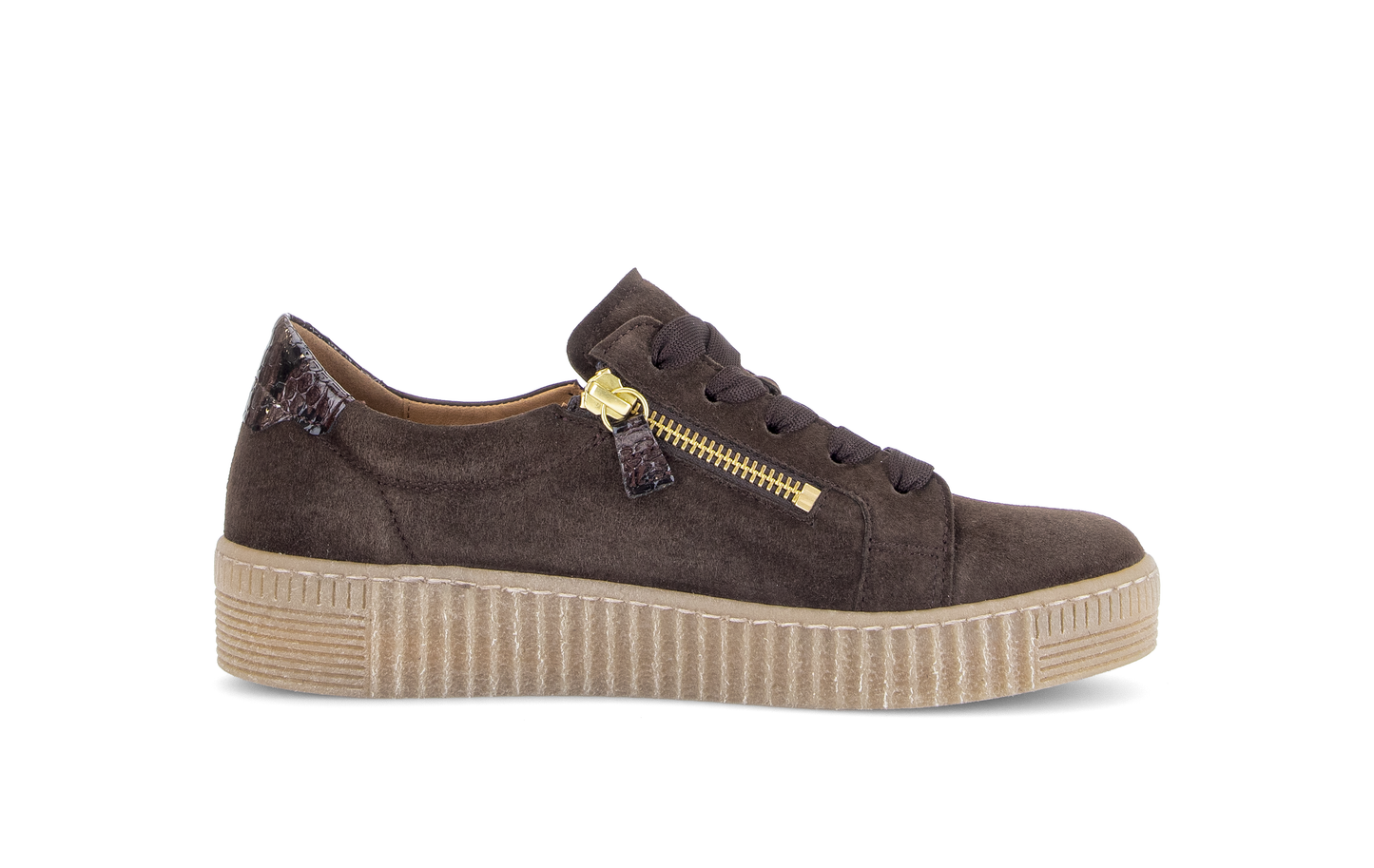 Gabor 6010.02.005 Mocca Brown & Gold Trainers
