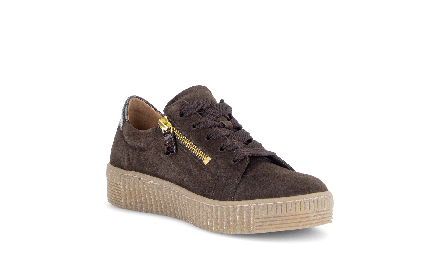 Gabor 6010.02.005 Mocca Brown & Gold Trainers