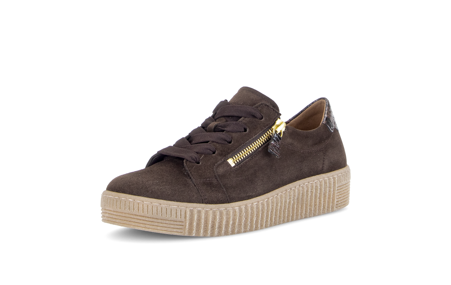 Gabor 6010.02.005 Mocca Brown & Gold Trainers
