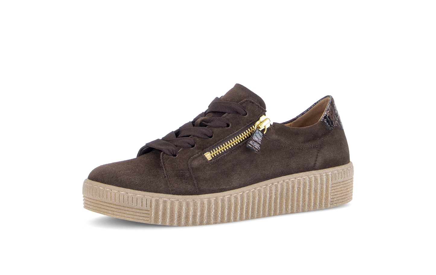 Gabor 6010.02.005 Mocca Brown & Gold Trainers