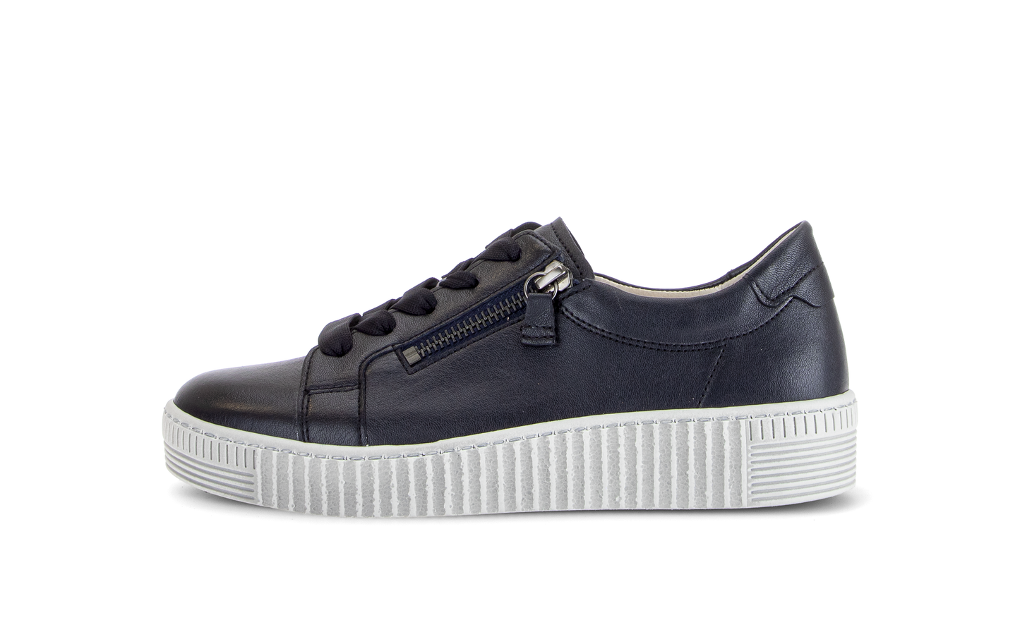 Gabor 6010.02.011 Dark Blue Nappa Patent Zip Trainers
