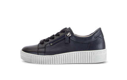 Gabor 6010.02.011 Dark Blue Nappa Patent Zip Trainers