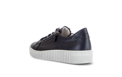 Gabor 6010.02.011 Dark Blue Nappa Patent Zip Trainers
