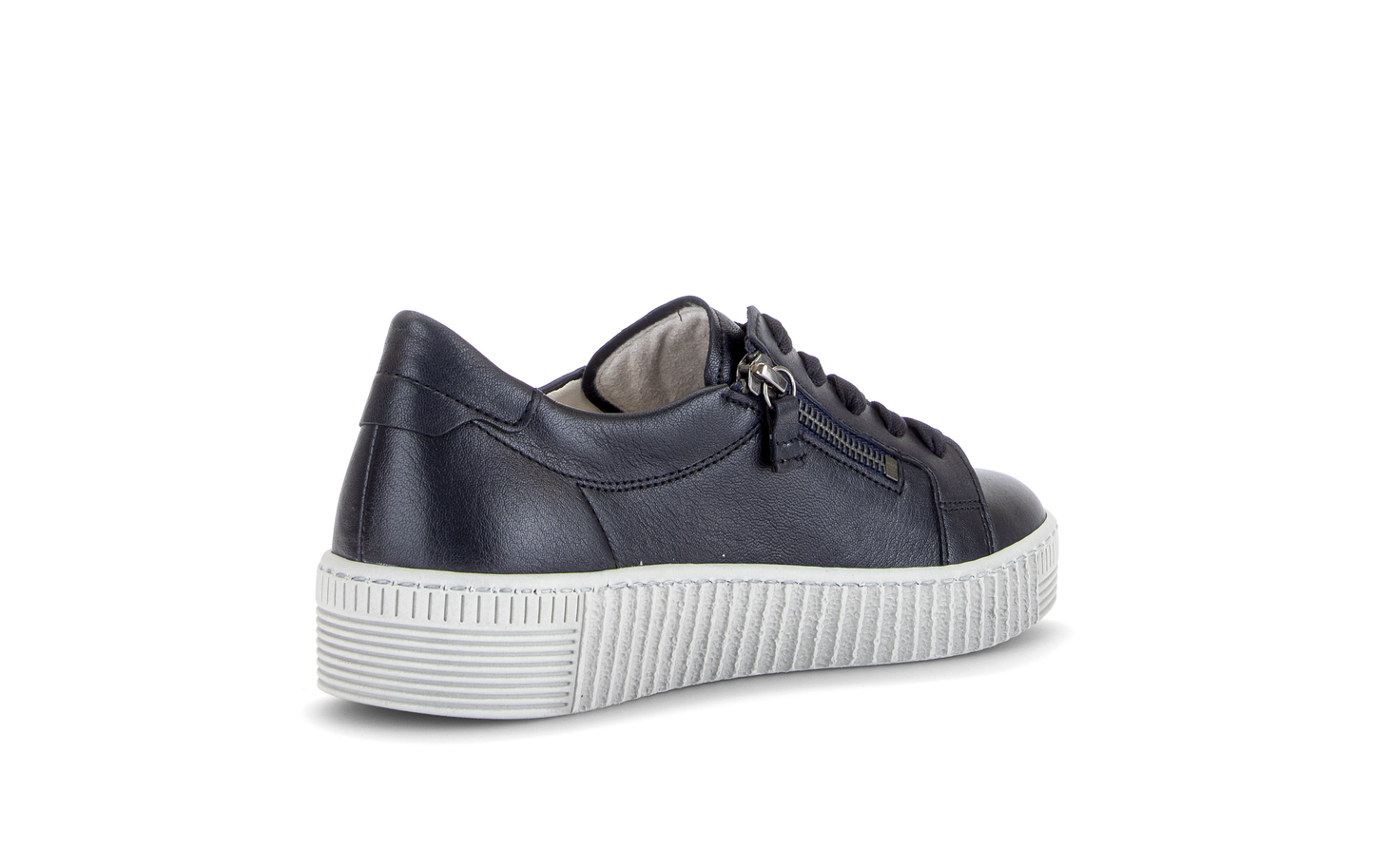 Gabor 6010.02.011 Dark Blue Nappa Patent Zip Trainers