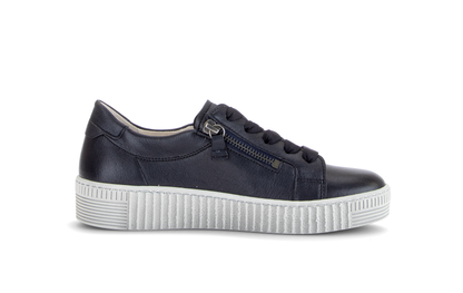 Gabor 6010.02.011 Dark Blue Nappa Patent Zip Trainers
