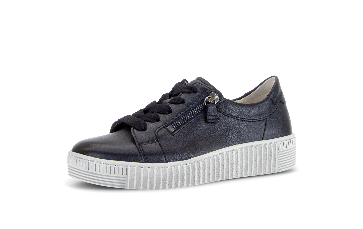 Gabor 6010.02.011 Dark Blue Nappa Patent Zip Trainers