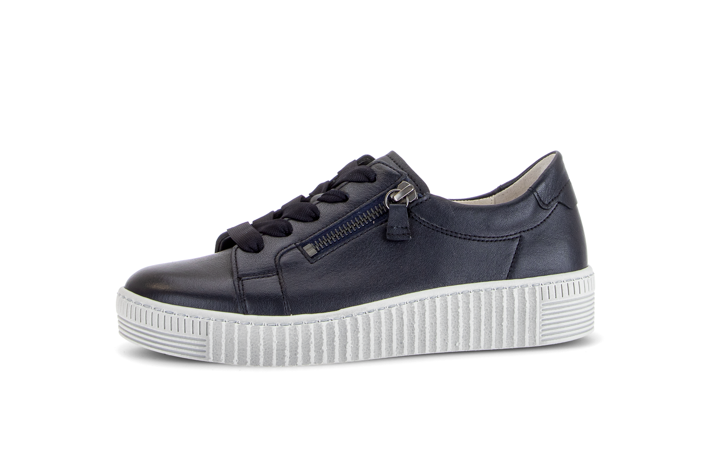 Gabor 6010.02.011 Dark Blue Nappa Patent Zip Trainers