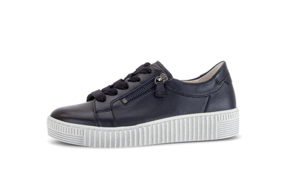 Gabor 6010.02.011 Dark Blue Nappa Patent Zip Trainers