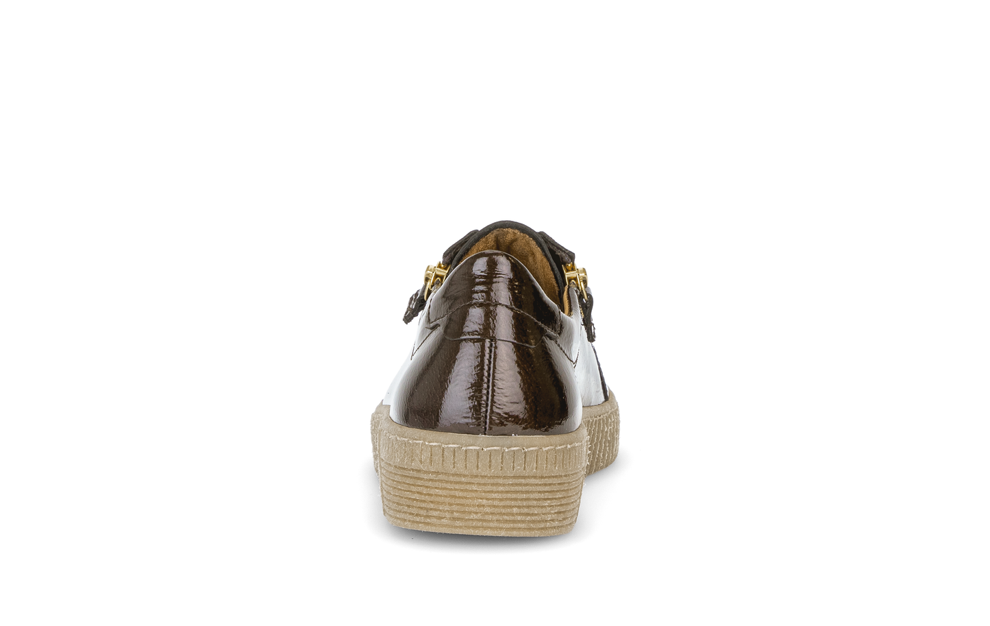 Gabor 6010.03.003 Mocca Brown Patent & Gold Trainers