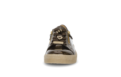 Gabor 6010.03.003 Mocca Brown Patent & Gold Trainers