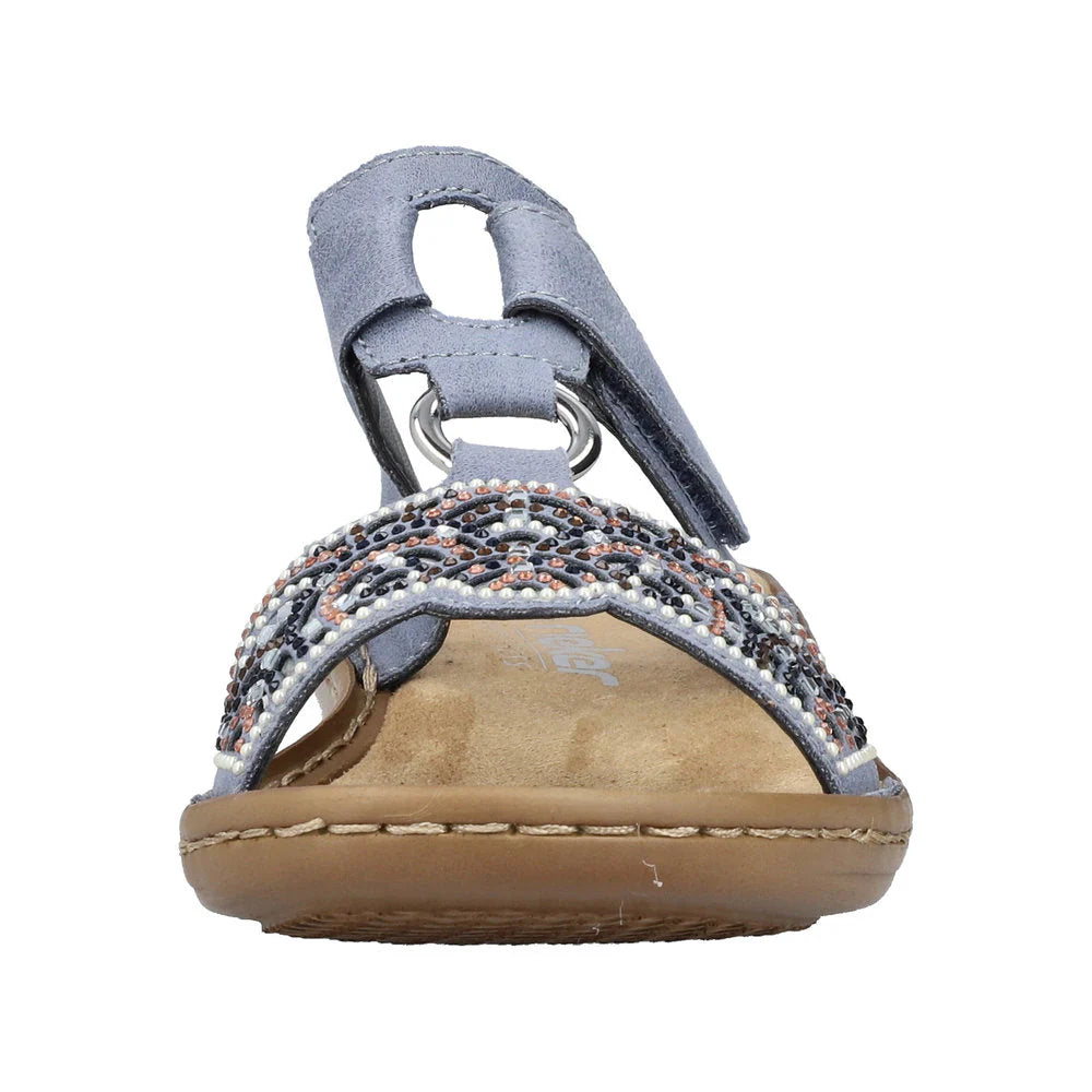 Rieker 608K2-12 Blue Sandals
