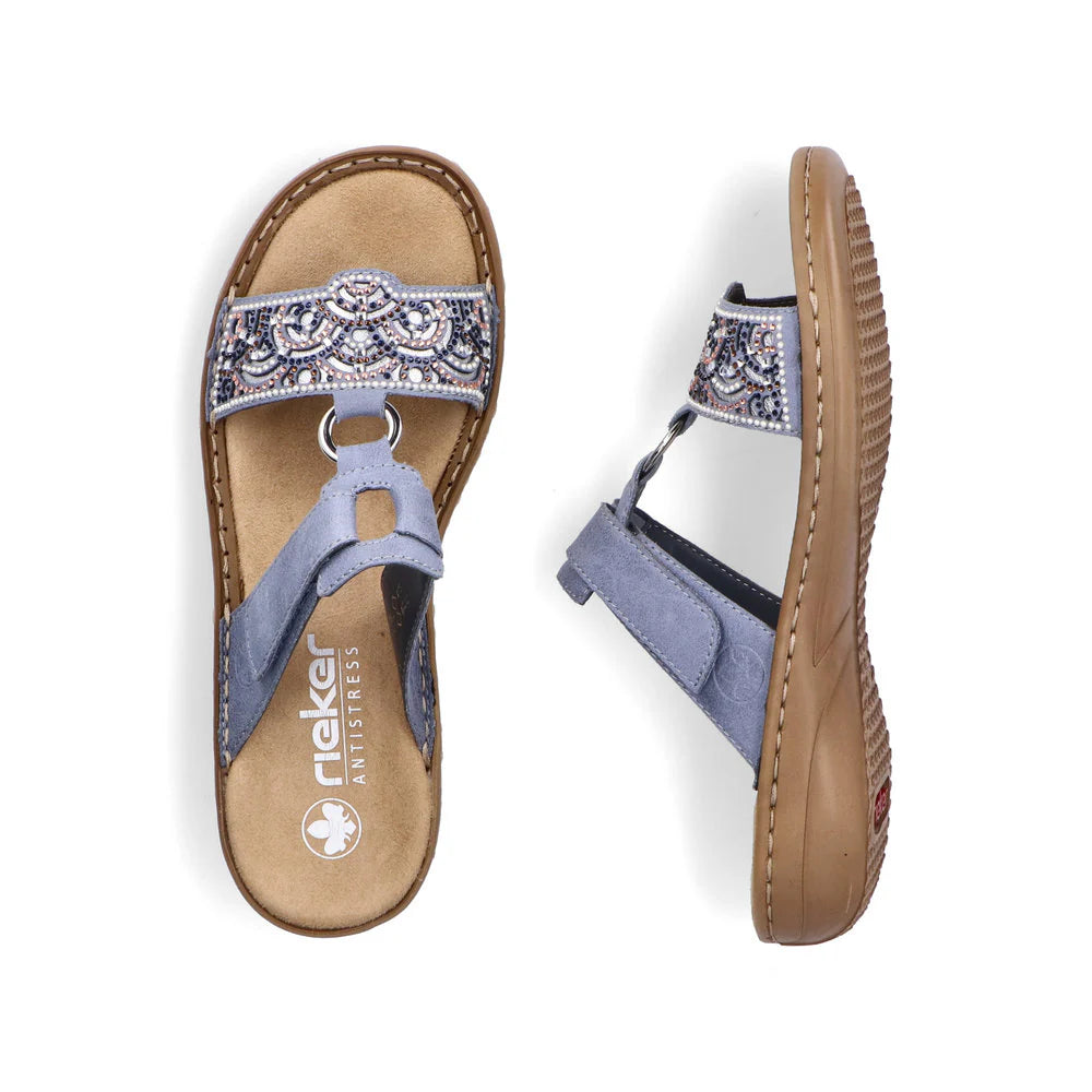Rieker 608K2-12 Blue Sandals