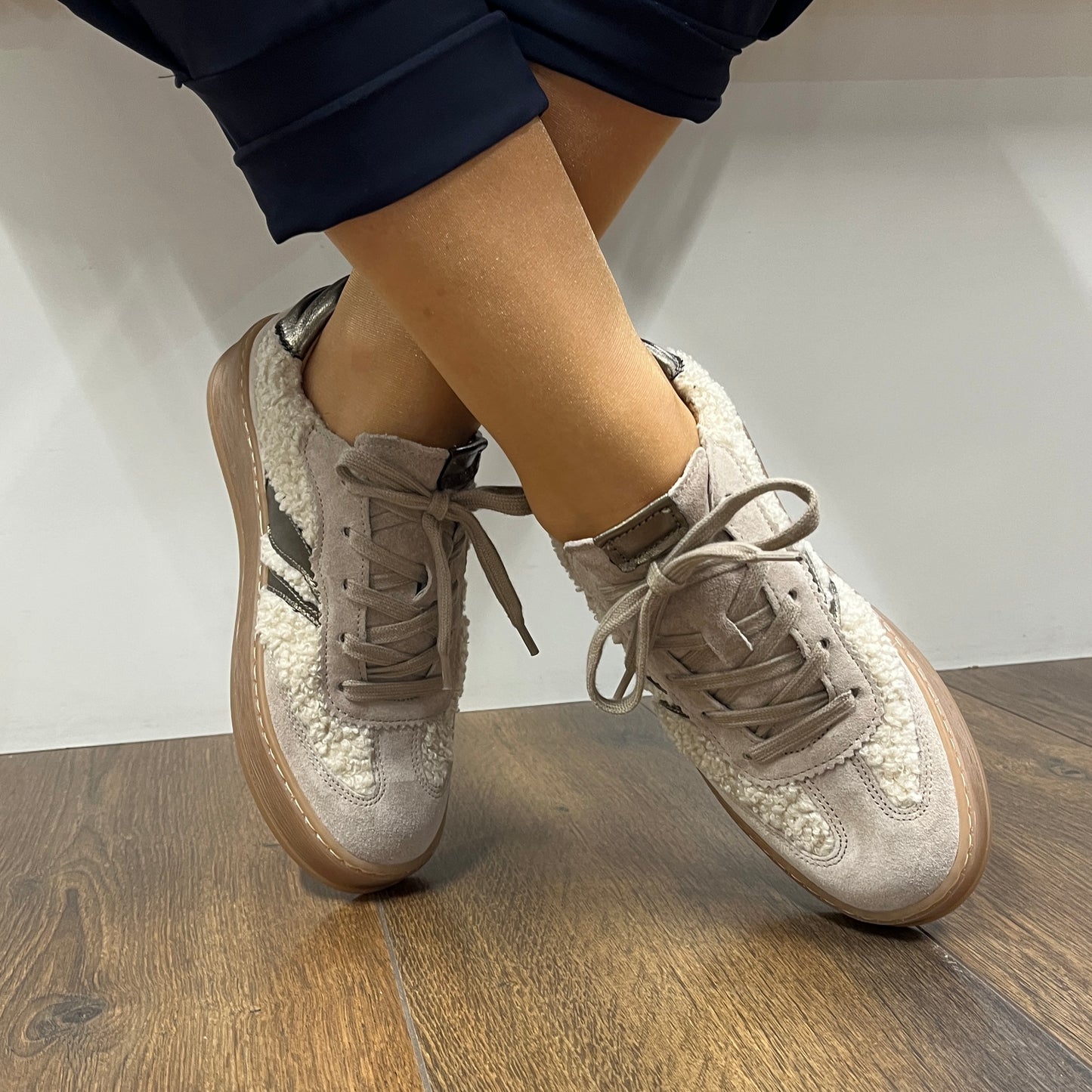 Gabor Comfort 76.475.61 Beige Combi G Fit Trainers
