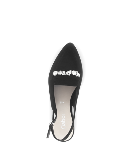 Gabor 61.531.17 Black Slingback Low Heel Pumps