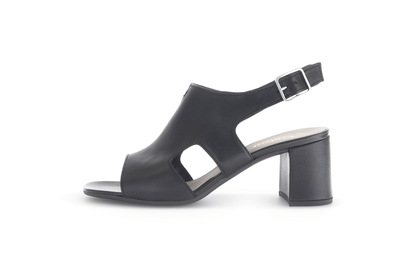 Gabor 61.712.27 Black Block Heel Sandals with Slingback Strap