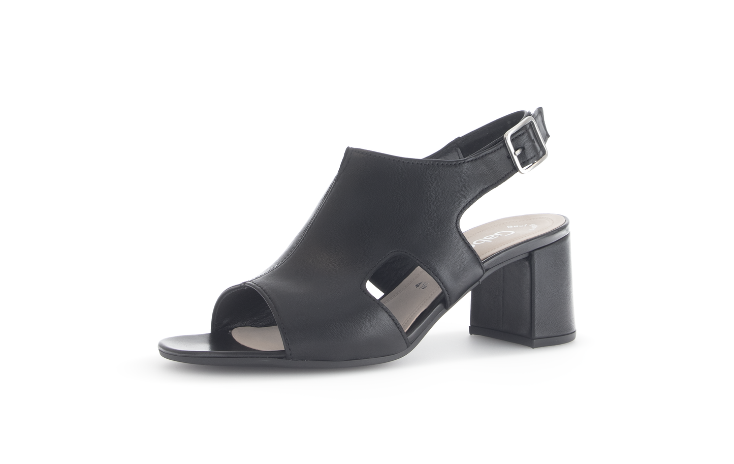 Gabor 61.712.27 Black Block Heel Sandals with Slingback Strap