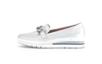 Gabor Comfort 62.415.80 G Fit Silver Slip On Moccasins