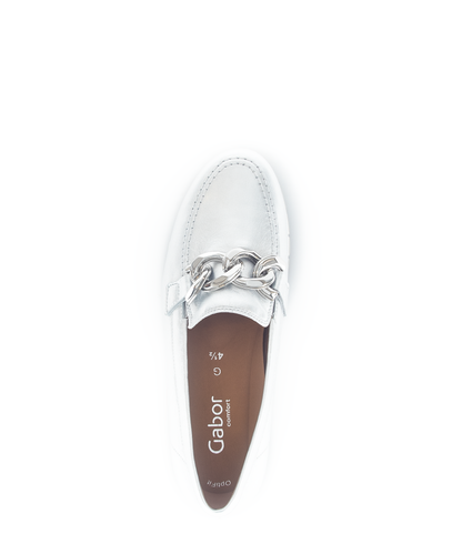 Gabor Comfort 62.415.80 G Fit Silver Slip On Moccasins