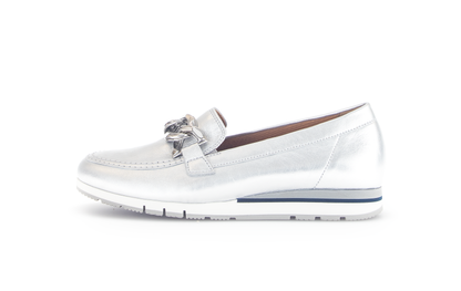 Gabor Comfort 62.415.80 G Fit Silver Slip On Moccasins