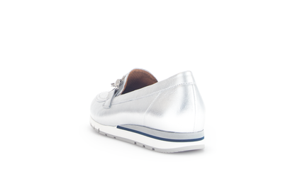 Gabor Comfort 62.415.80 G Fit Silver Slip On Moccasins
