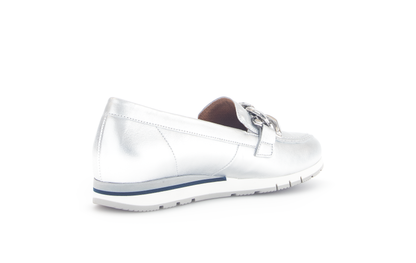 Gabor Comfort 62.415.80 G Fit Silver Slip On Moccasins