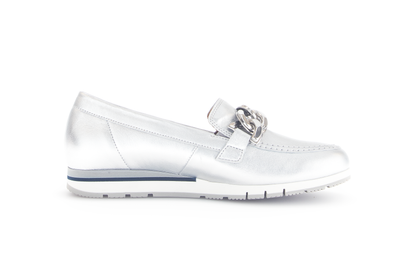 Gabor Comfort 62.415.80 G Fit Silver Slip On Moccasins