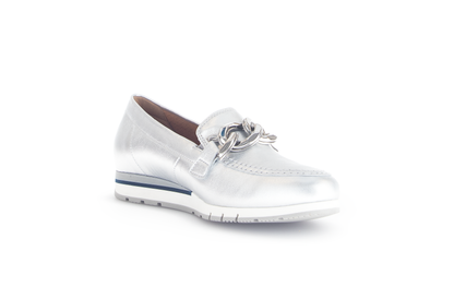 Gabor Comfort 62.415.80 G Fit Silver Slip On Moccasins