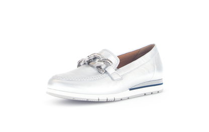 Gabor Comfort 62.415.80 G Fit Silver Slip On Moccasins