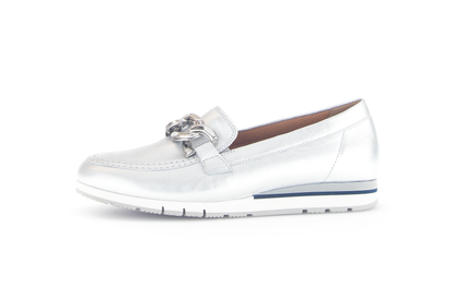 Gabor Comfort 62.415.80 G Fit Silver Slip On Moccasins