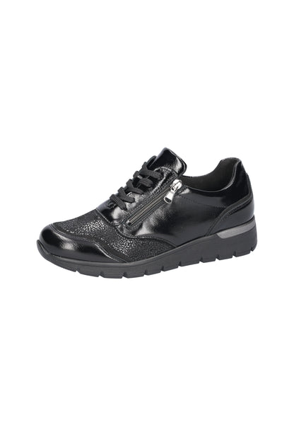 Waldlaufer 626K05 301 001 K-Ramona Black Trainers with Zip