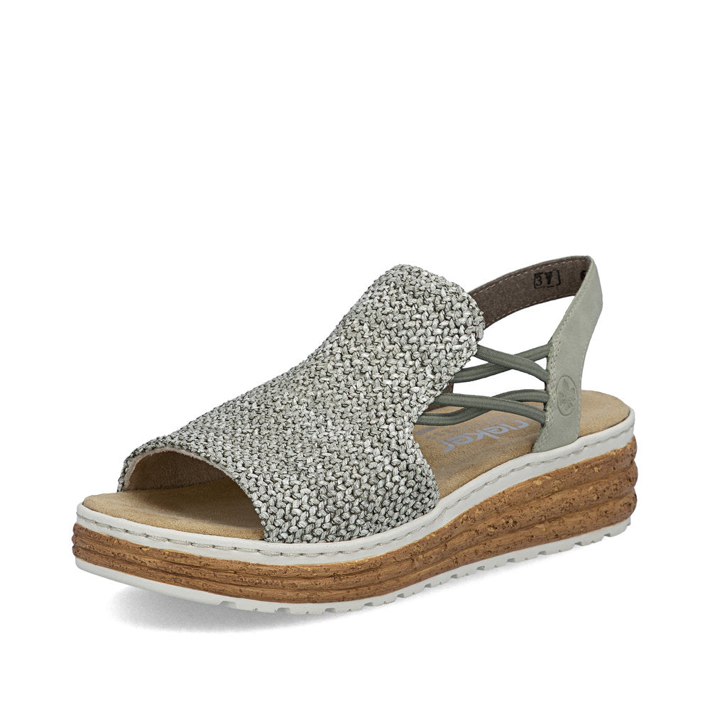 Rieker 62741-52 Schilf Green H Fit Slingback Sandals