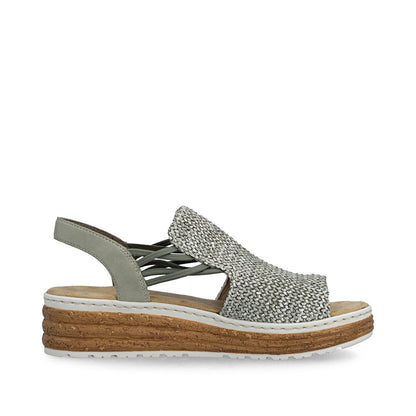 Rieker 62741-52 Schilf Green H Fit Slingback Sandals
