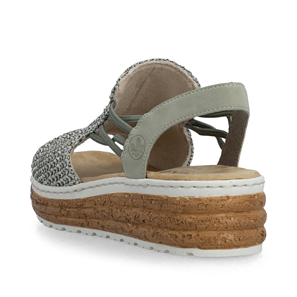Rieker 62741-52 Schilf Green H Fit Slingback Sandals