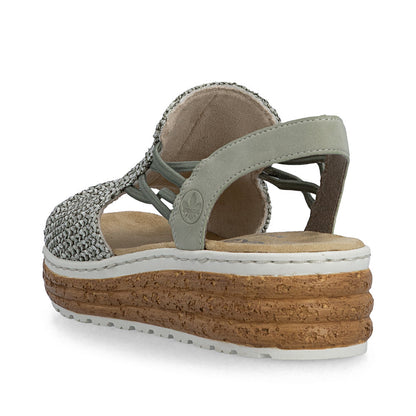 Rieker 62741-52 Schilf Green H Fit Slingback Sandals