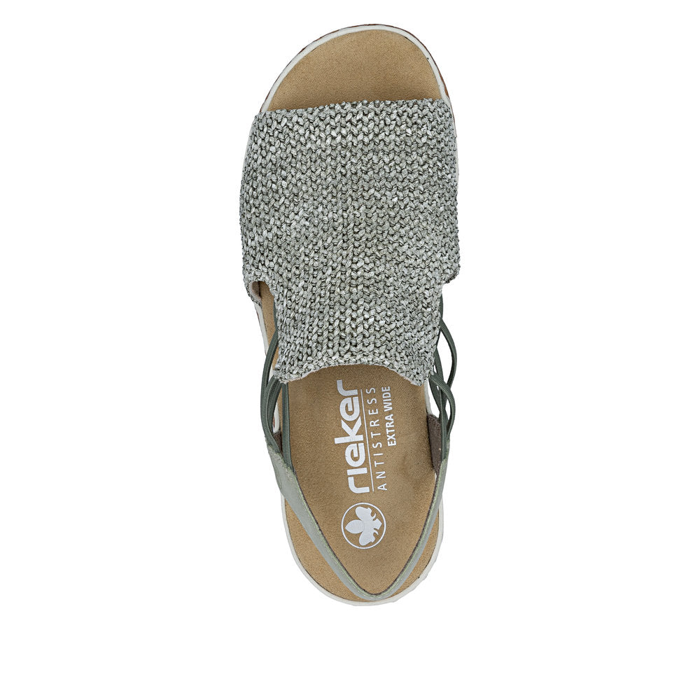 Rieker 62741-52 Schilf Green H Fit Slingback Sandals