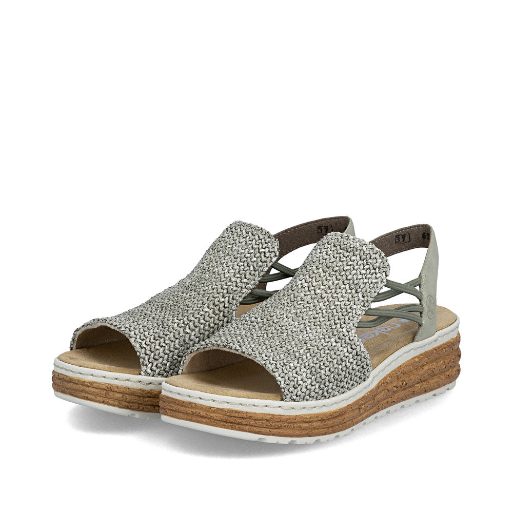 Rieker 62741-52 Schilf Green H Fit Slingback Sandals