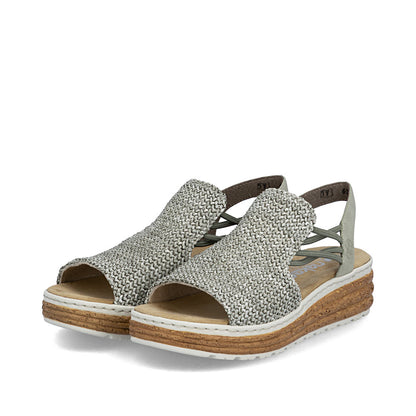 Rieker 62741-52 Schilf Green H Fit Slingback Sandals