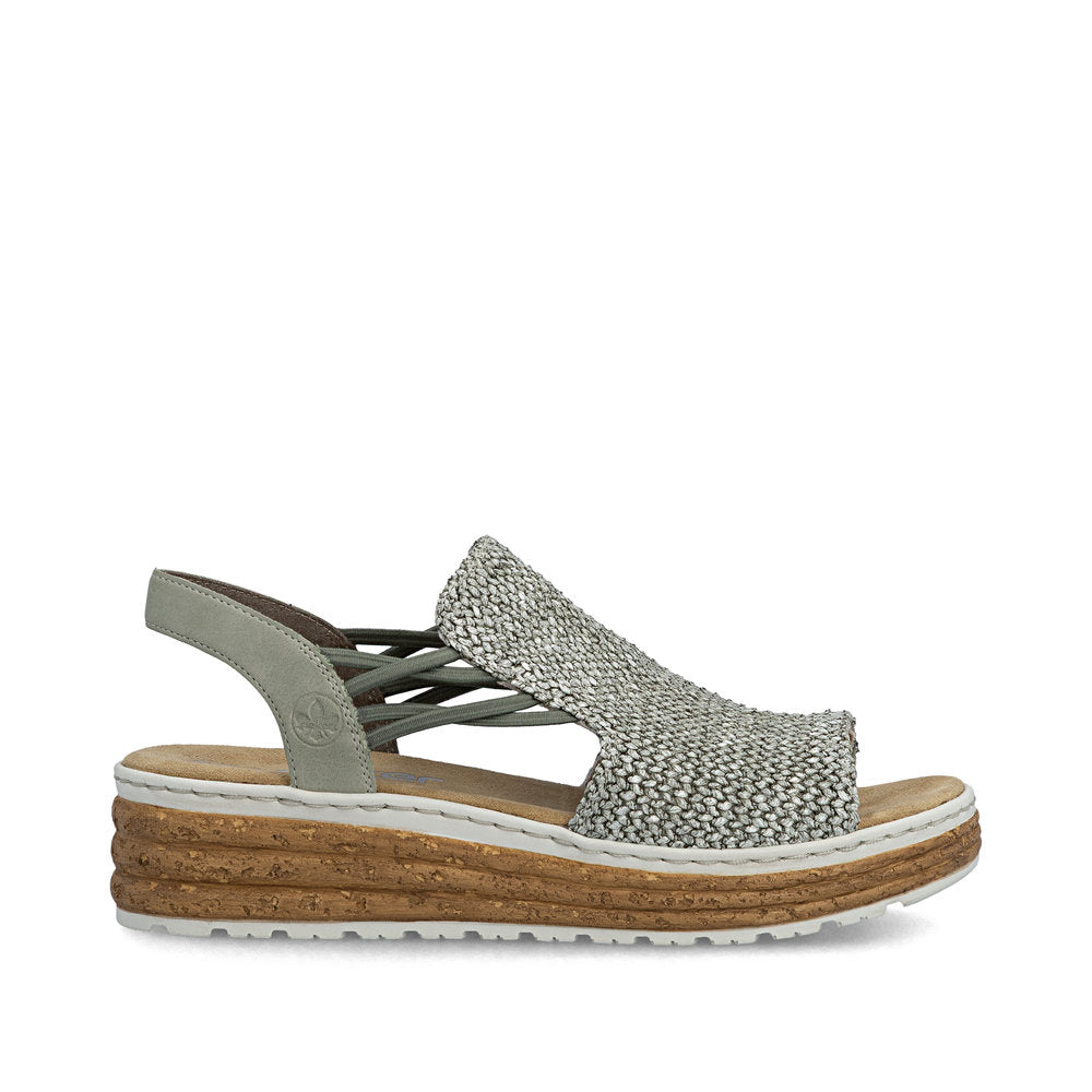 Rieker 62741-52 Schilf Green H Fit Slingback Sandals