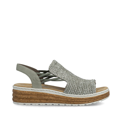 Rieker 62741-52 Schilf Green H Fit Slingback Sandals