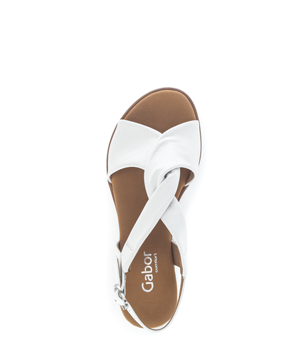 Gabor Comfort 62.751.50 G Fit White & Cork Sandals with Slingback Strap
