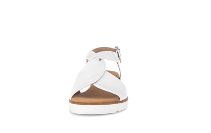 Gabor Comfort 62.751.50 G Fit White & Cork Sandals with Slingback Strap