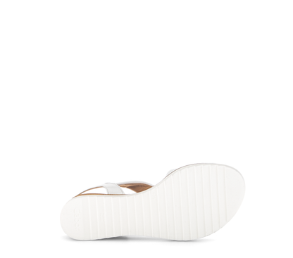 Gabor Comfort 62.751.50 G Fit White & Cork Sandals with Slingback Strap