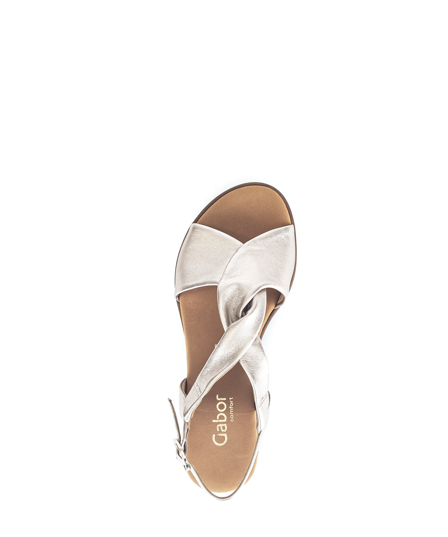 Gabor Comfort 62.751.82 G Fit Gold & Cork Sandals with Slingback Strap