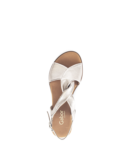 Gabor Comfort 62.751.82 G Fit Gold & Cork Sandals with Slingback Strap