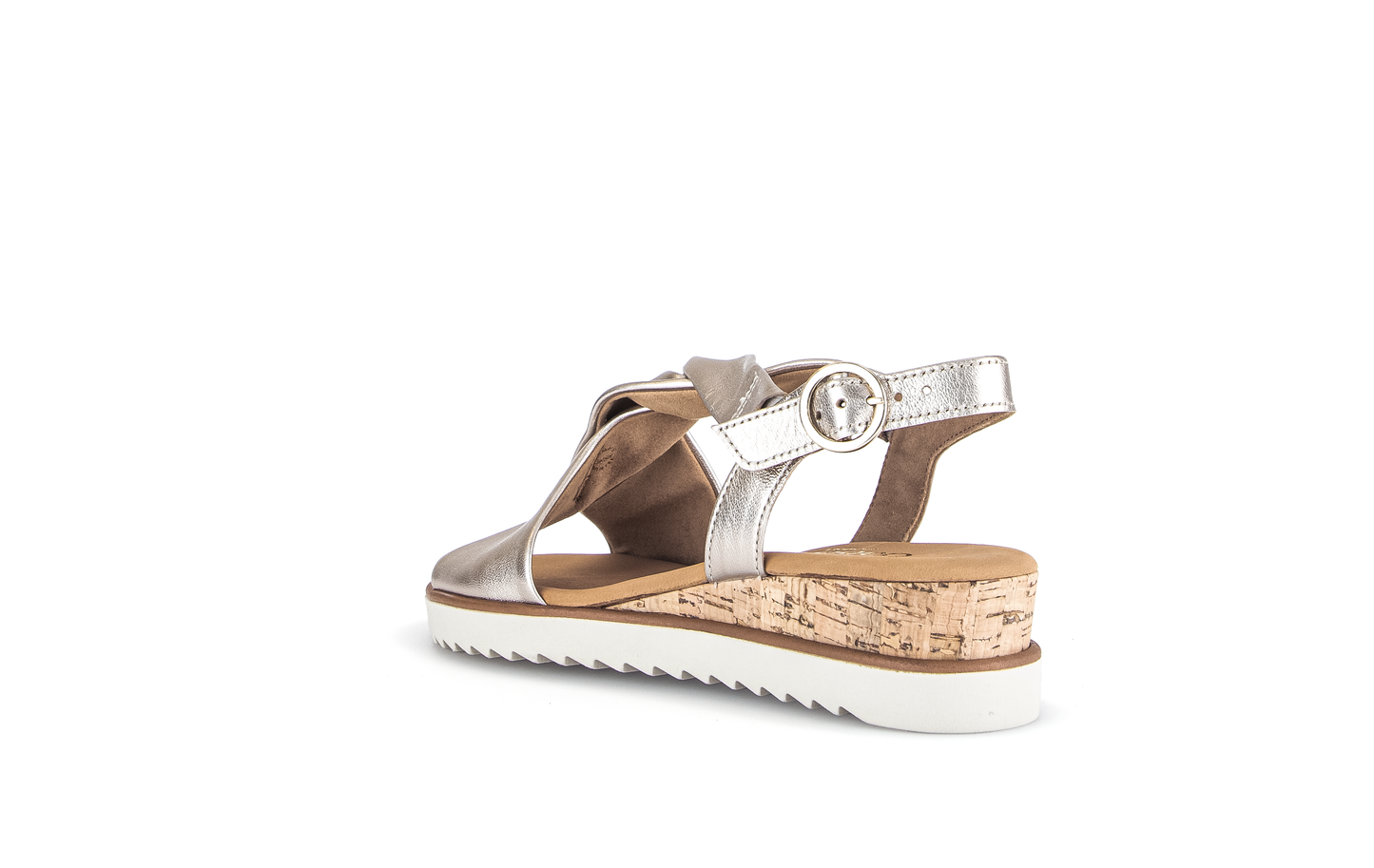 Gabor Comfort 62.751.82 G Fit Gold & Cork Sandals with Slingback Strap