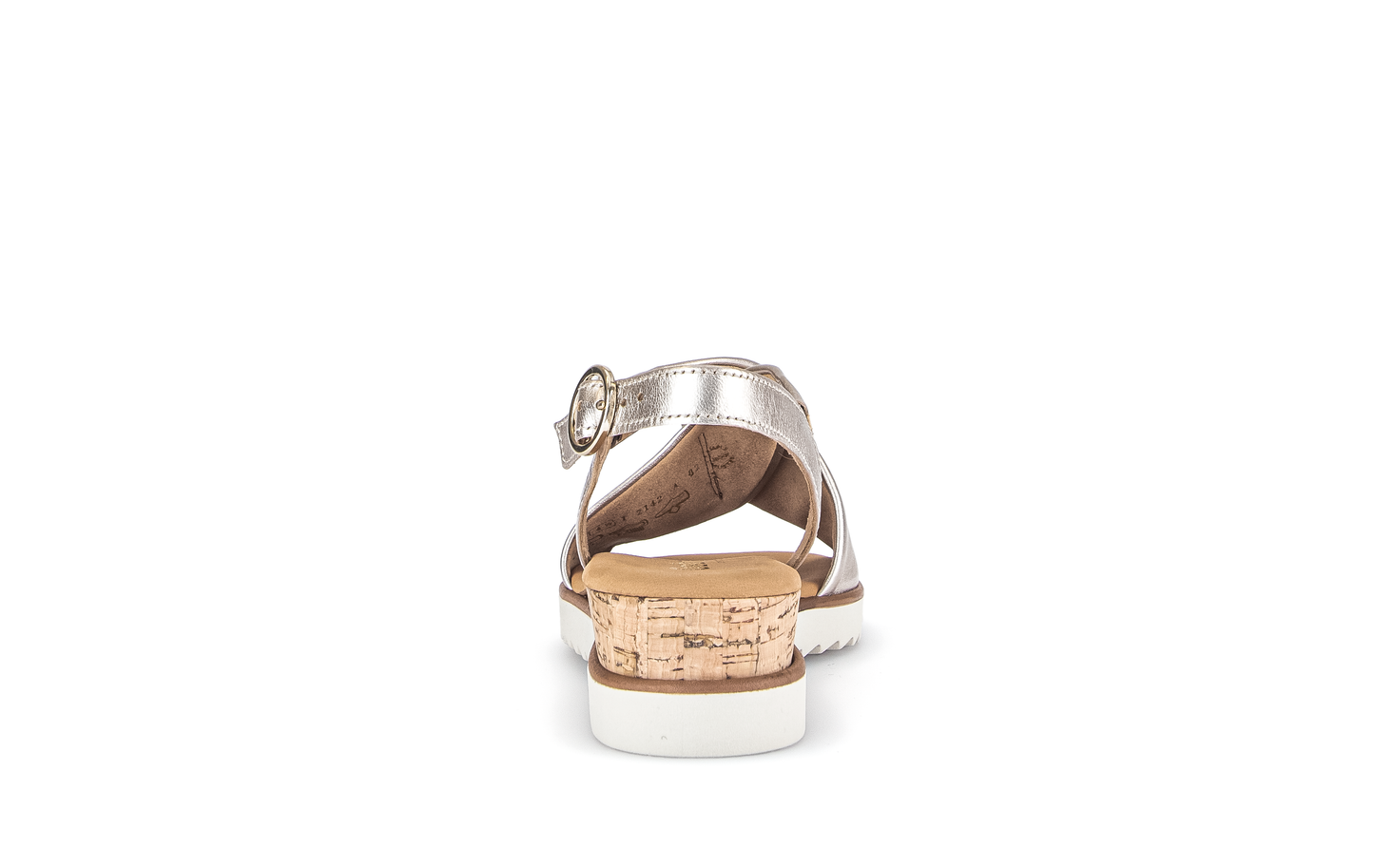 Gabor Comfort 62.751.82 G Fit Gold & Cork Sandals with Slingback Strap