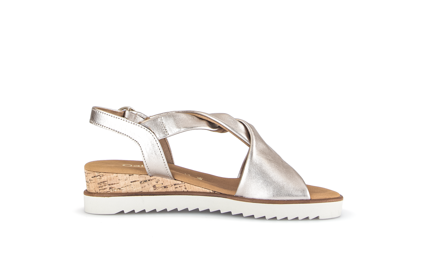 Gabor Comfort 62.751.82 G Fit Gold & Cork Sandals with Slingback Strap