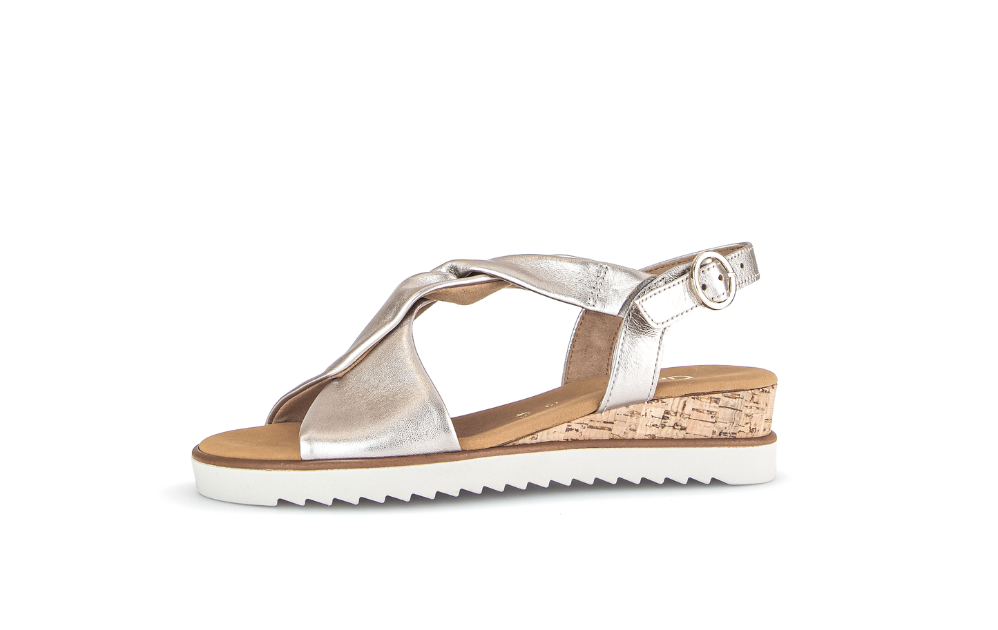 Gabor Comfort 62.751.82 G Fit Gold & Cork Sandals with Slingback Strap