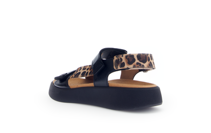 Gabor Comfort 62.862.67 G Fit Black Sandals with Slingback Strap